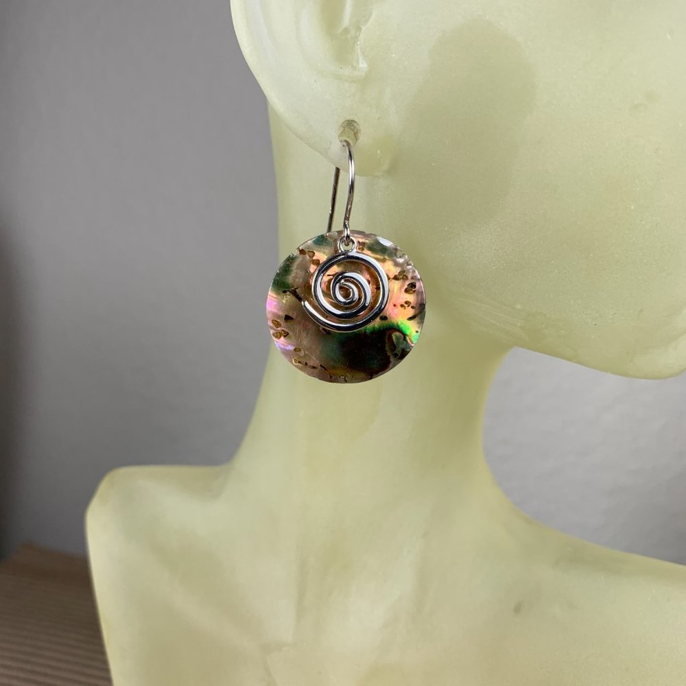 NEW Abalone Shell Journey of Lift Earrings in Real Silver